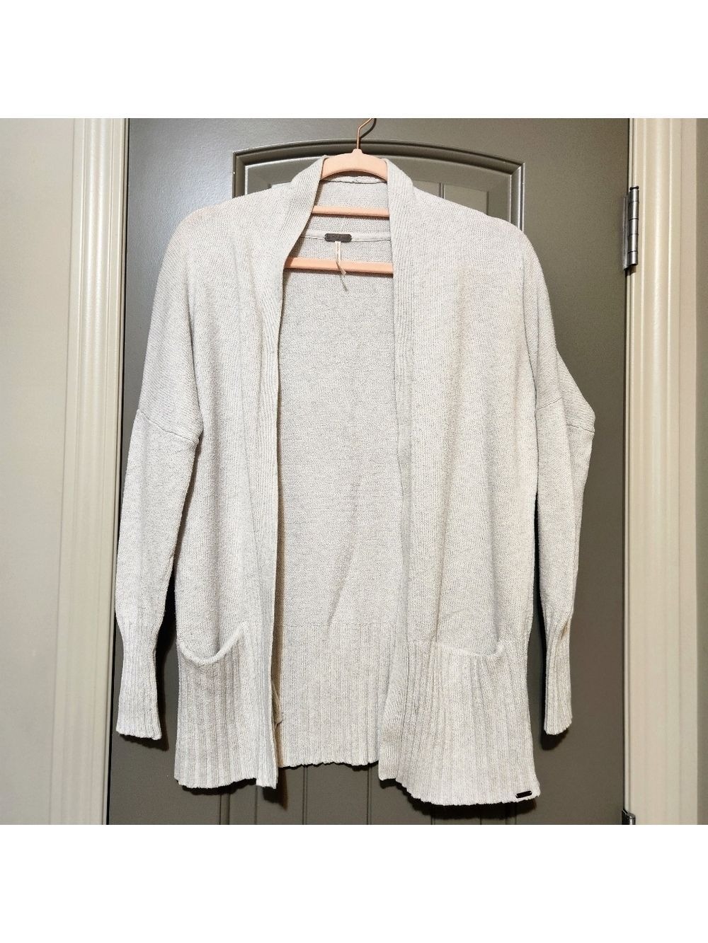 ​Temperance Open Front Cozy Fall Knit Cardigan Sweater Light Gray Extra Small